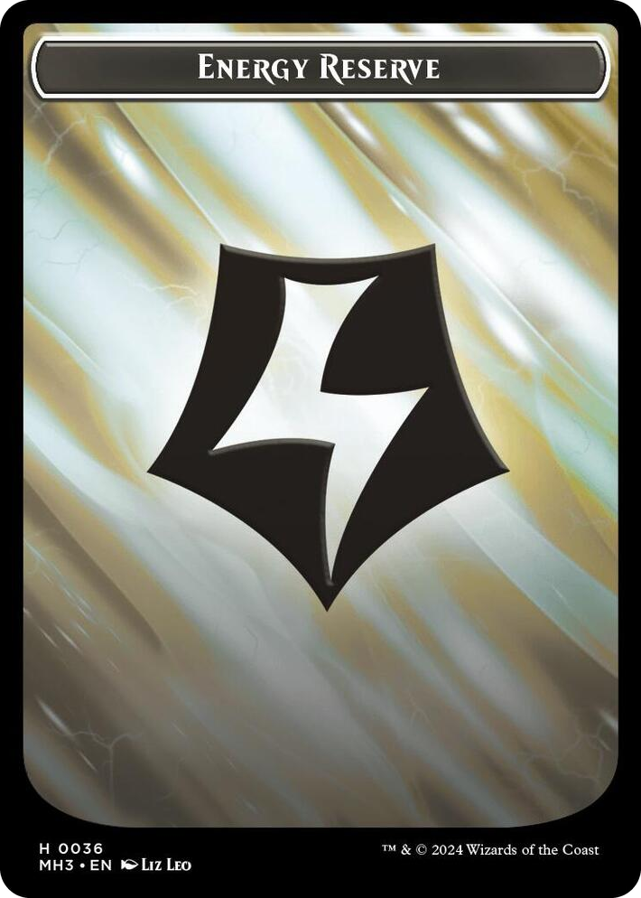 0036 Energy Reserve (Ripple Foil) // Servo Double-Sided Token T Modern Horizons 3
