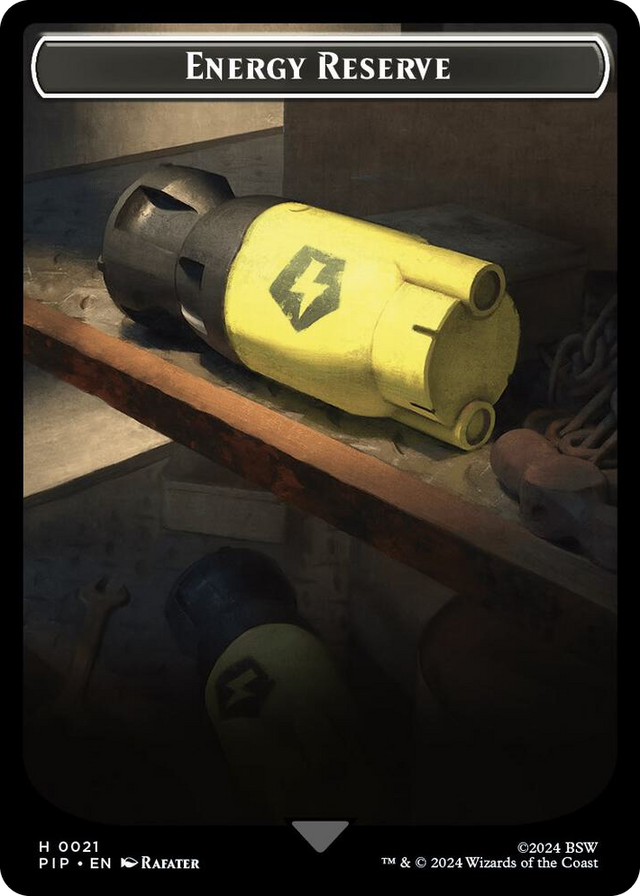 0021 Energy Reserve // Warrior Double-Sided Token T Universes Beyond: Fallout