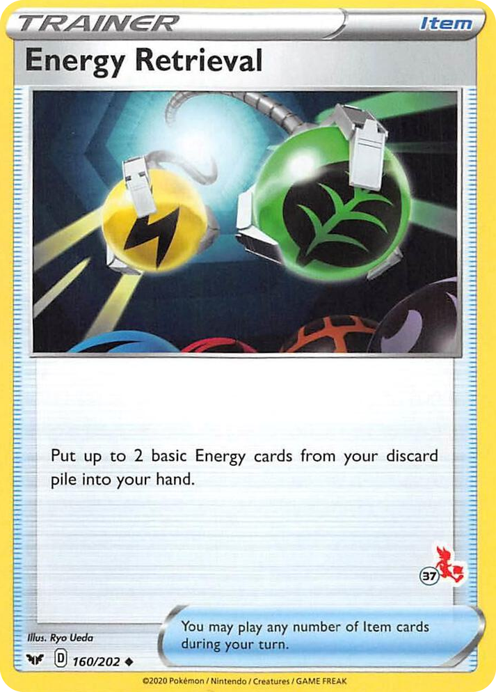 0160 Energy Retrieval - 160/202 (#37 Cinderace Stamped) Promo Battle Academy 2022