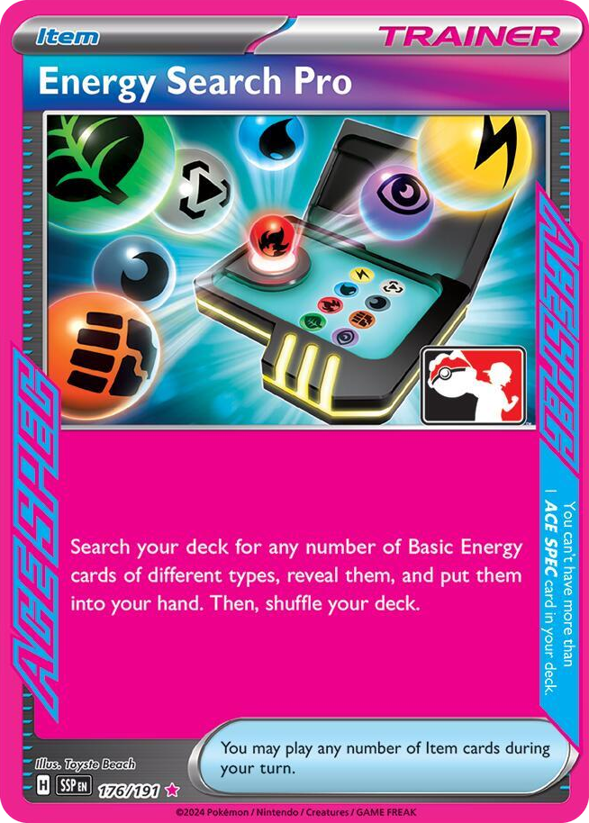 0176 Energy Search Pro ACE SPEC Rare Prize Pack Series Cards