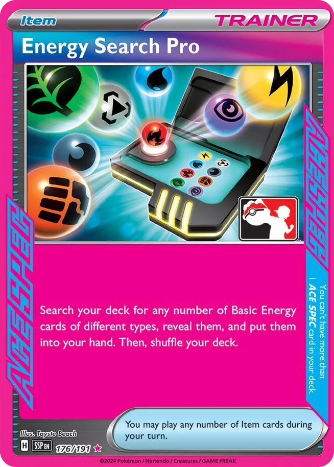 0176 Energy Search Pro ACE SPEC Rare Prize Pack Series Cards