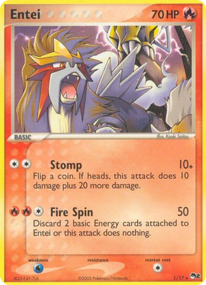 0001 Entei Rare POP Series 2