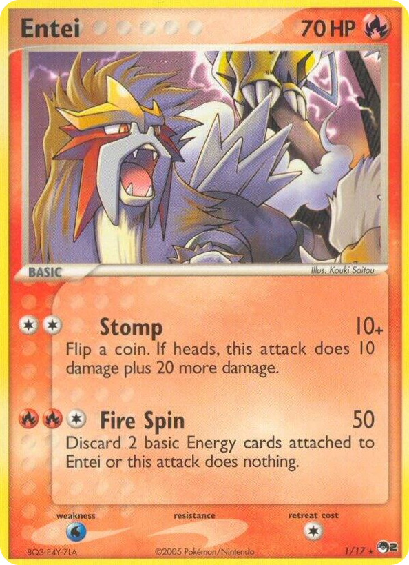 0001 Entei Rare POP Series 2