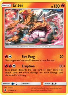 0047 Entei - 47/214 (SM Lost Thunder) Holo Rare Deck Exclusives