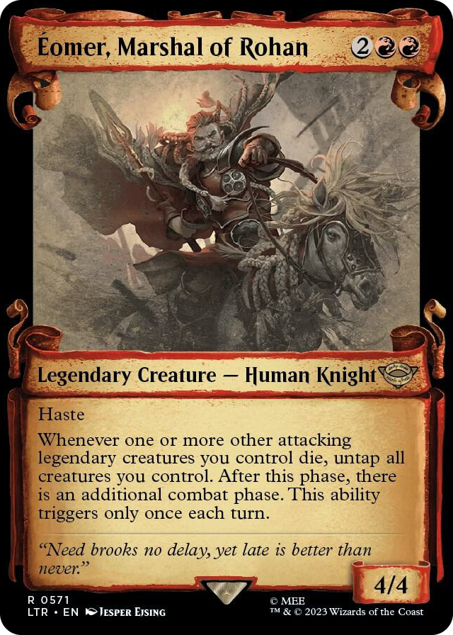 Eomer, Marshal of Rohan (Showcase Scrolls) #571 R - Universes Beyond: The Lord of the Rings: Tales of Middle-earth Pokemon card