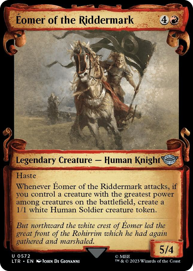 Eomer of the Riddermark (Showcase Scrolls) #572 U - Universes Beyond: The Lord of the Rings: Tales of Middle-earth Pokemon card