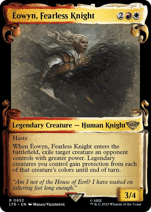 Eowyn, Fearless Knight (Showcase Scrolls) #652 R - Universes Beyond: The Lord of the Rings: Tales of Middle-earth Pokemon card