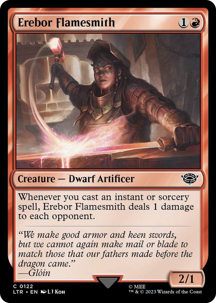 Erebor Flamesmith #122 C - Universes Beyond: The Lord of the Rings: Tales of Middle-earth Pokemon card