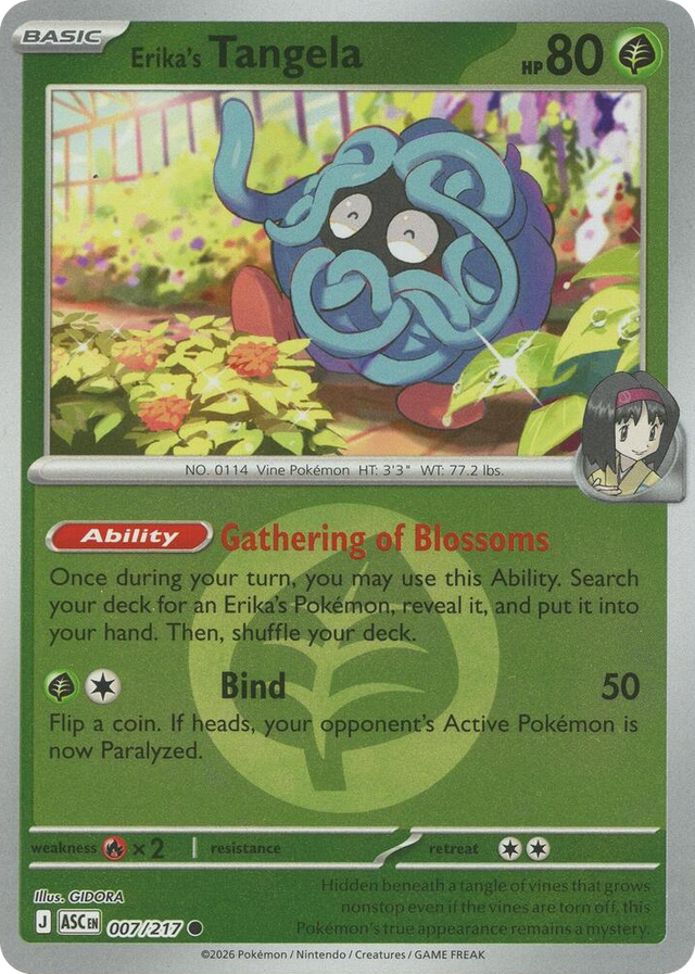 0007 Erika's Tangela - 007/217 (Energy Symbol Pattern) Common Ascended Heroes