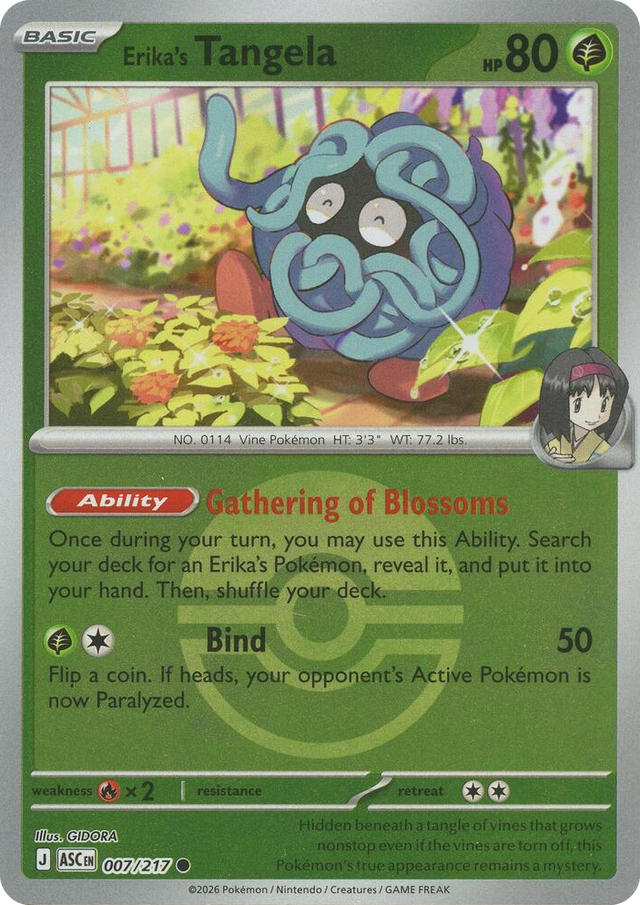 0007 Erika's Tangela - 007/217 (Poke Ball) Common Ascended Heroes