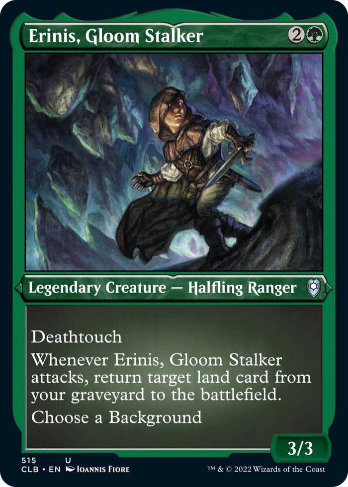 Erinis, Gloom Stalker (Foil Etched) #515 U - Commander Legends: Battle for Baldur's Gate Pokemon card