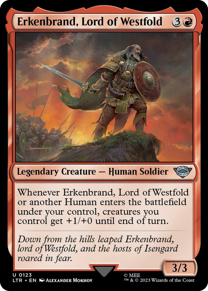 Erkenbrand, Lord of Westfold #123 U - Universes Beyond: The Lord of the Rings: Tales of Middle-earth Pokemon card