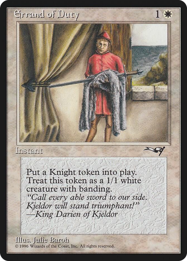 0128 Errand of Duty (Page Holding Sword) C Alliances