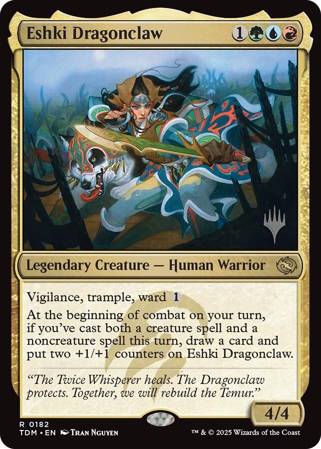 Eshki Dragonclaw #182 R - Promo Pack: Tarkir: Dragonstorm Pokemon card
