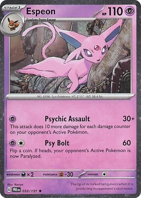 0033 Espeon - 033/131 (Cosmos Holo) Rare Miscellaneous Cards & Products