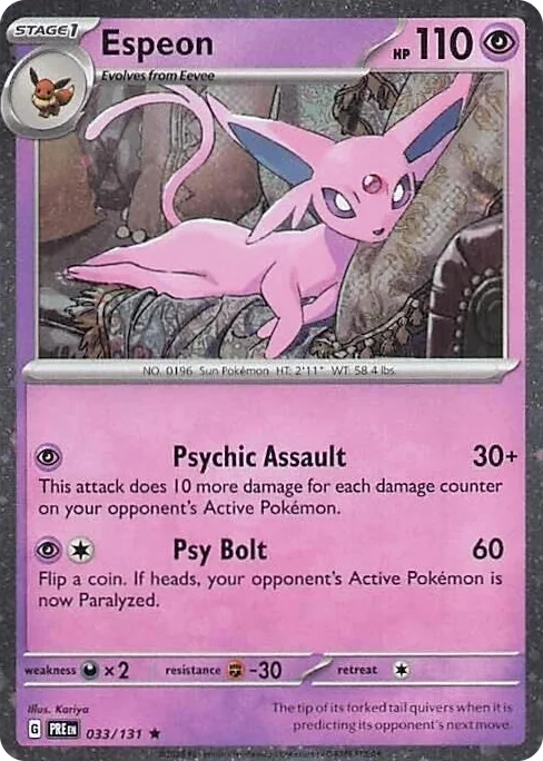 0033 Espeon - 033/131 (Cosmos Holo) Rare Miscellaneous Cards & Products