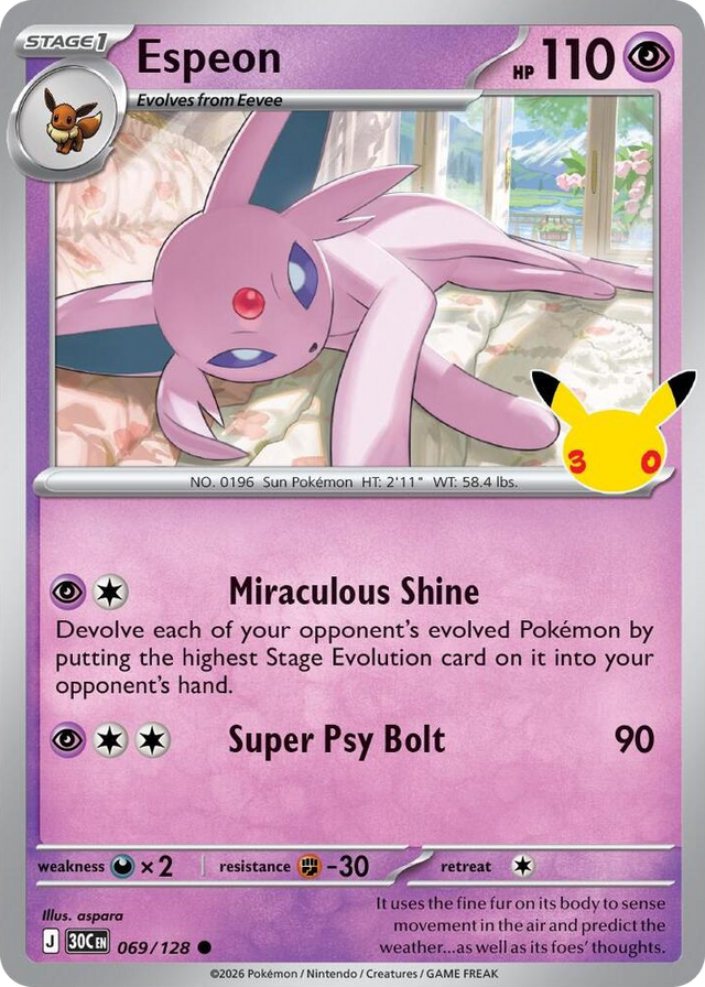 0069 Espeon Common 30th Celebration