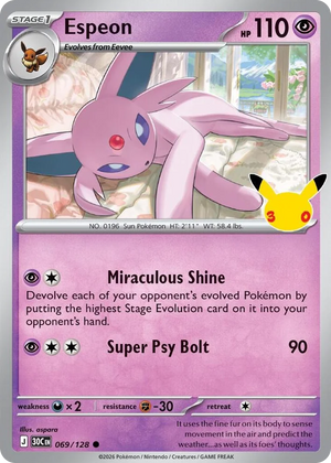 0069 Espeon Common 30th Celebration