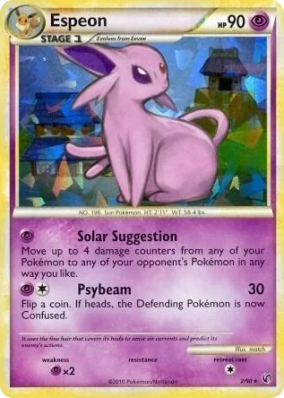 0002 Espeon - 2/90 (HGSS Undaunted - Cracked Ice Holo) Holo Rare Deck Exclusives