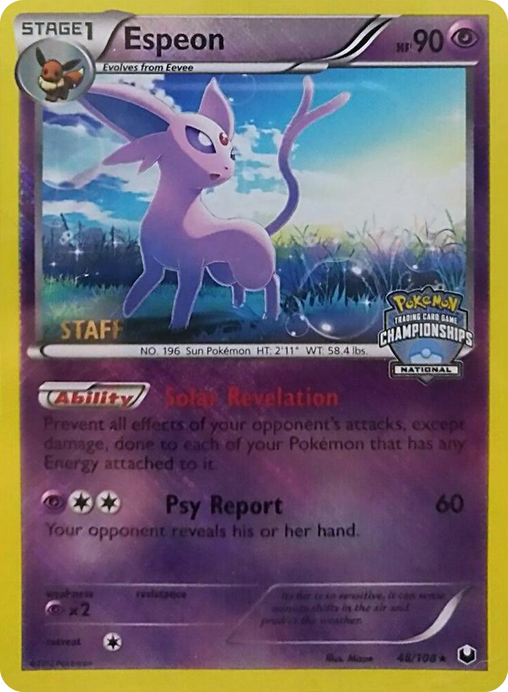 0048 Espeon - 48/108 (National Championships) [Staff] Promo League & Championship Cards
