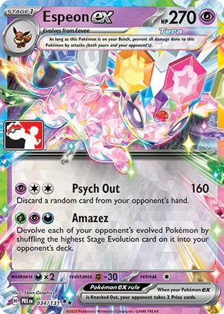0034 Espeon ex Double Rare Prize Pack Series Cards
