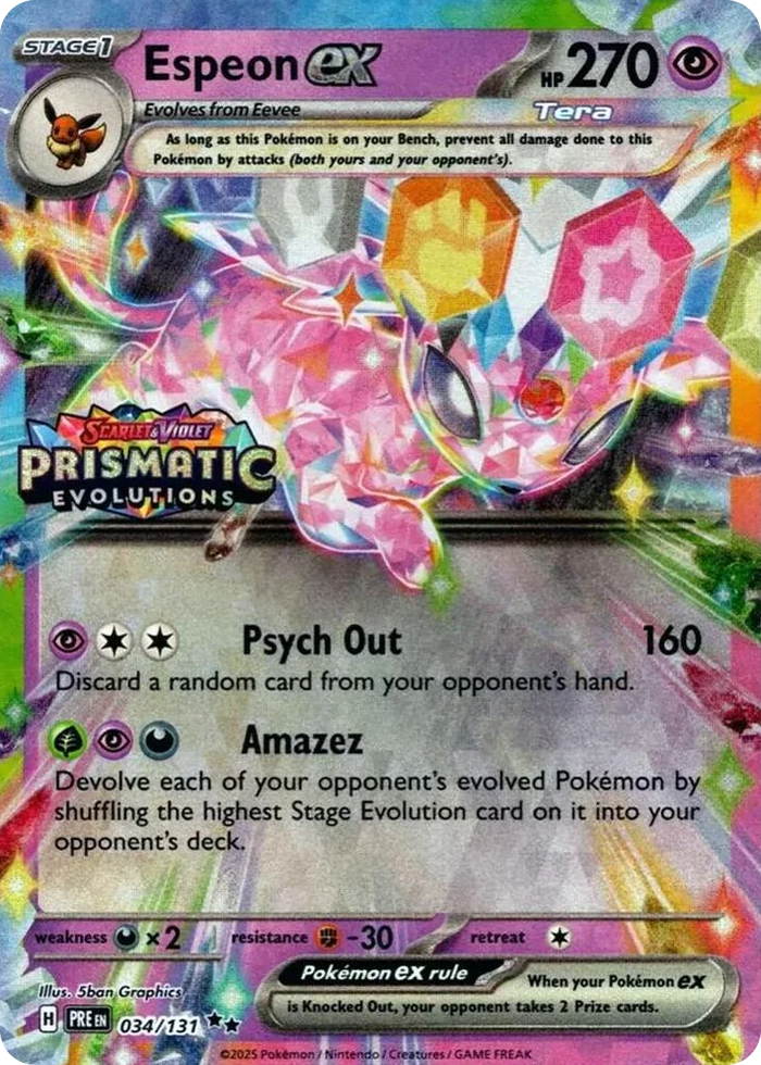 0034 Espeon ex - 034/131 (Prismatic Evolutions Stamp) Promo Miscellaneous Cards & Products