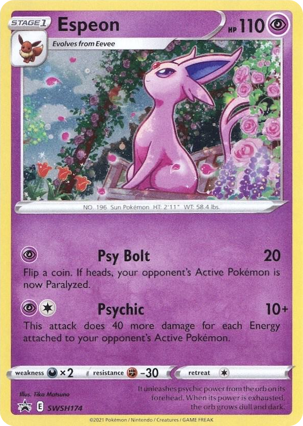 0174 Espeon - SWSH174 Promo Sword & Shield Promo Cards