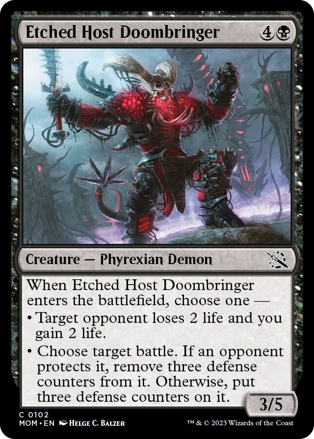 Etched Host Doombringer #102 C - March of the Machine Pokemon card