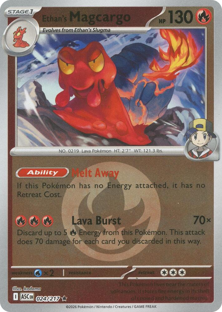 0024 Ethan's Magcargo - 024/217 (Energy Symbol Pattern) Rare Ascended Heroes