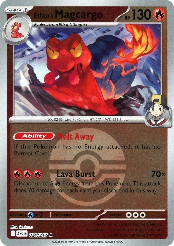 0024 Ethan's Magcargo - 024/217 (Poke Ball) Rare Ascended Heroes