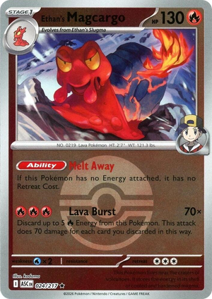 0024 Ethan's Magcargo - 024/217 (Poke Ball) Rare Ascended Heroes