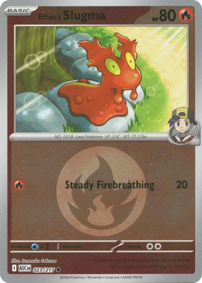 0023 Ethan's Slugma (Energy Symbol Pattern) Common Ascended Heroes
