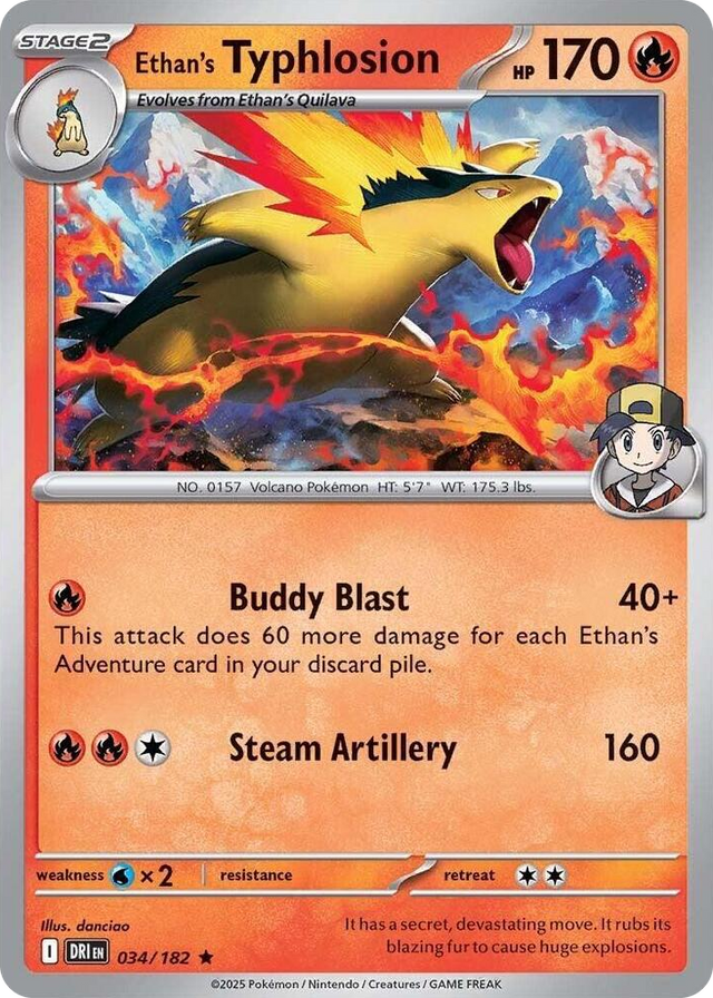 0034 Ethan's Typhlosion - 034/182 (Non-holo) Rare Deck Exclusives