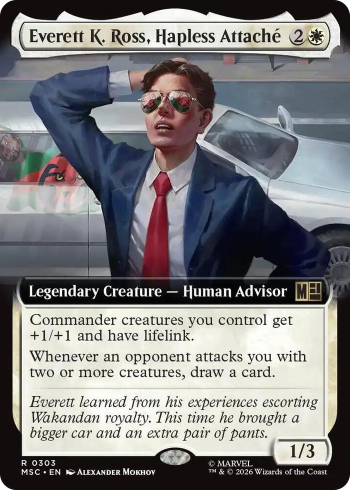 Everett K. Ross, Hapless Attache (Extended Art) #303 R - Commander: Marvel Super Heroes Pokemon card