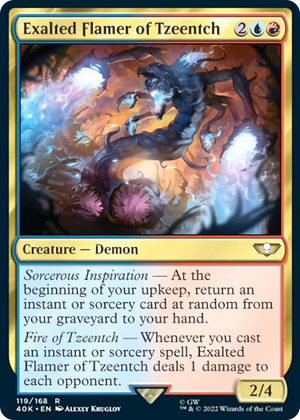 0119 Exalted Flamer of Tzeentch (Surge Foil) R Universes Beyond: Warhammer 40,000