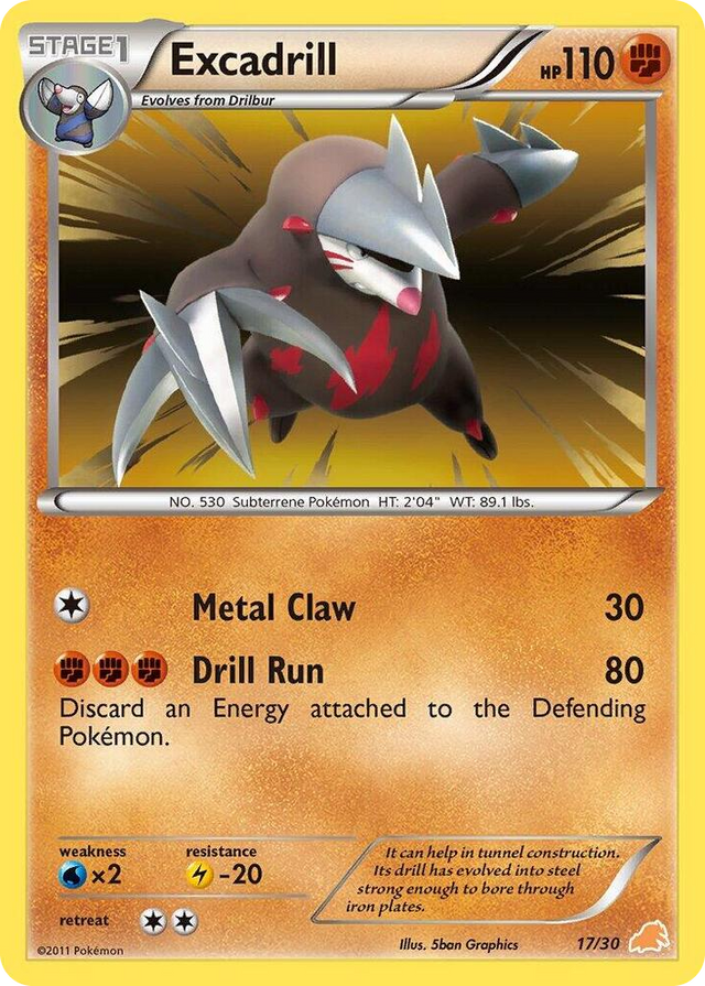 0017 Excadrill (#17 Non-Holo) Common BW Trainer Kit: Excadrill & Zoroark