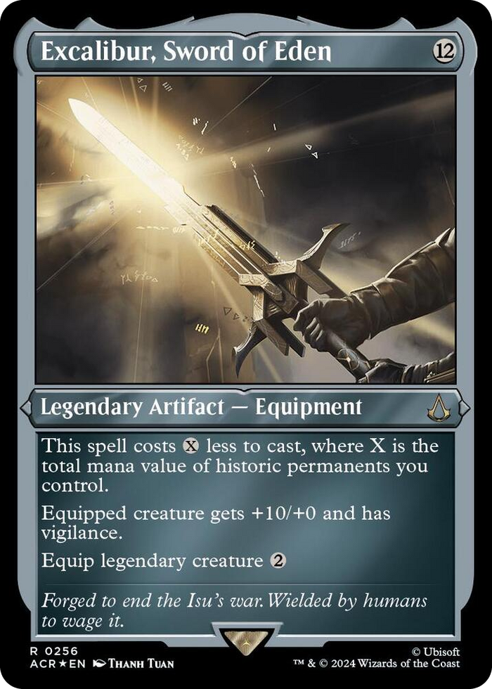 Excalibur, Sword of Eden (Foil Etched) #256 R - Universes Beyond: Assassin's Creed Pokemon card