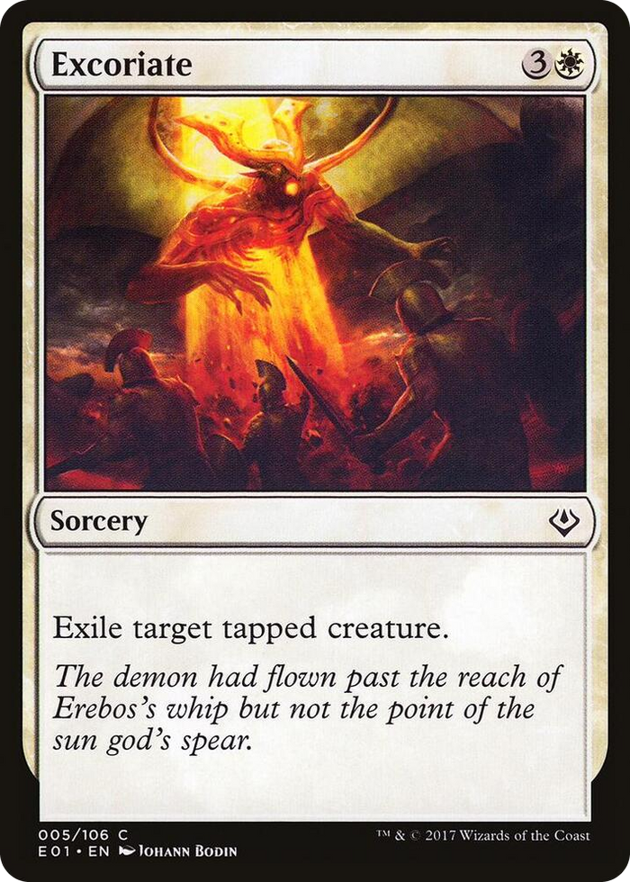 Excoriate #5 C - Archenemy: Nicol Bolas Pokemon card