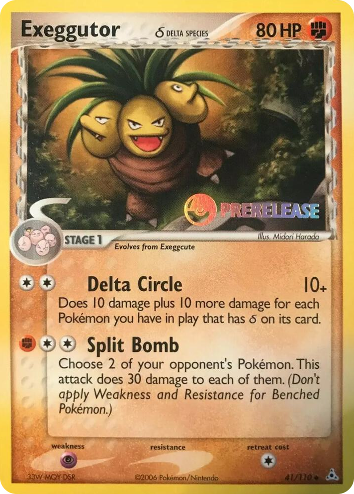 0041 Exeggutor (Delta Species) - 41/110 (Prerelease) Promo Nintendo Promos