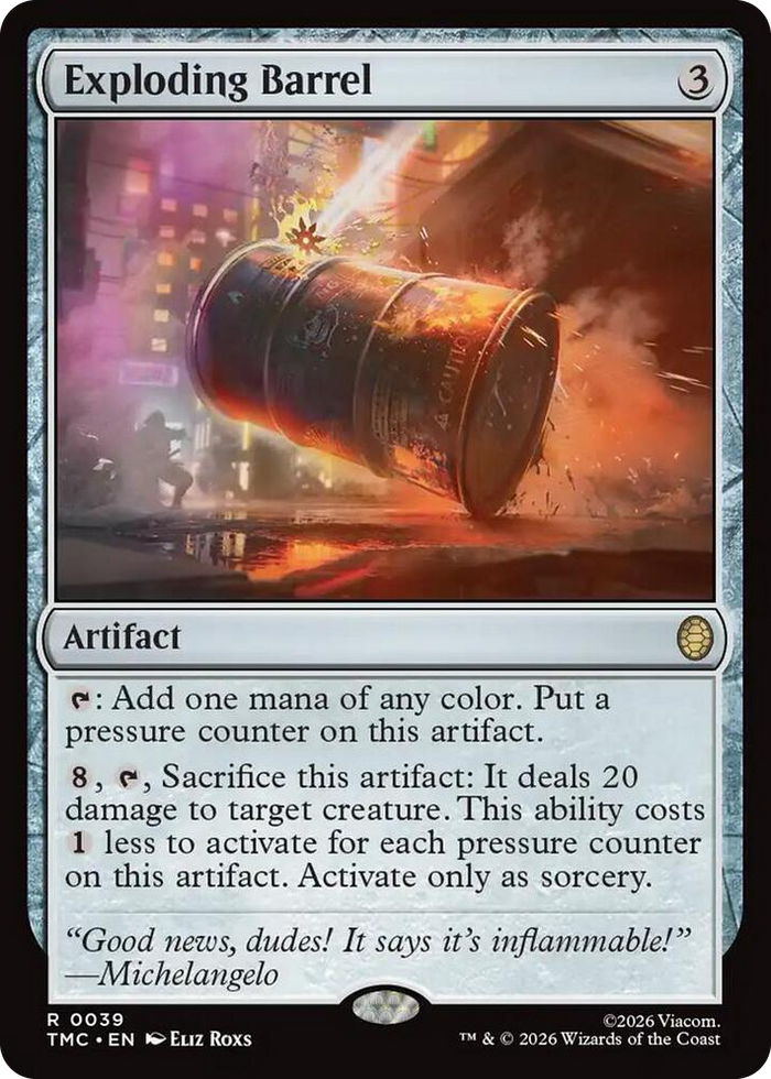 Exploding Barrel #39 R - Commander: Teenage Mutant Ninja Turtles Pokemon card