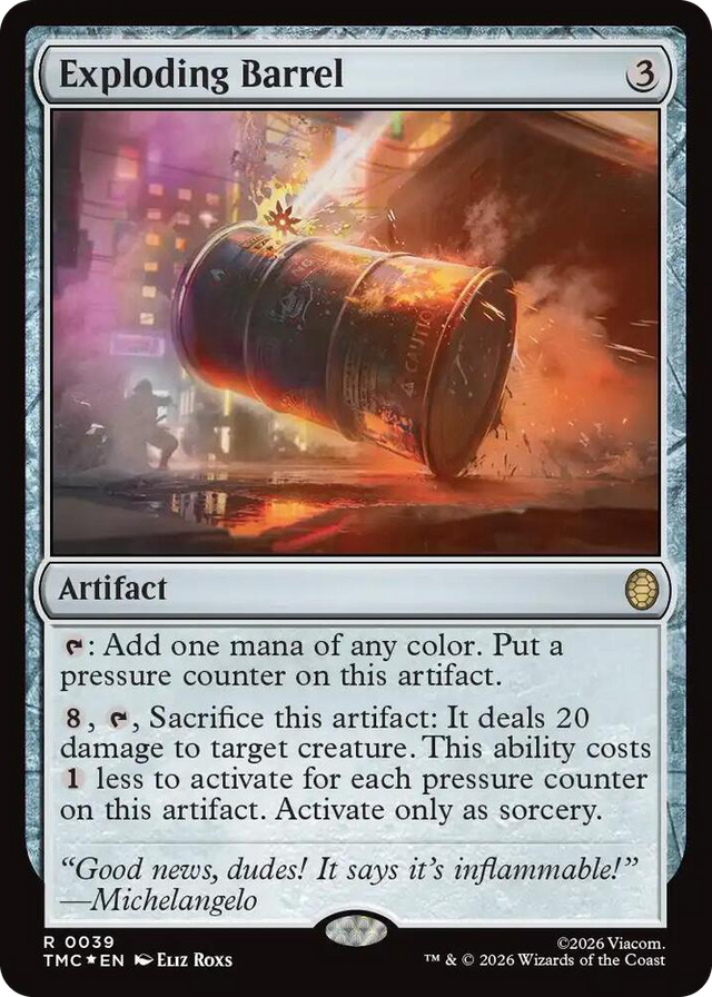 0039 Exploding Barrel (Surge Foil) R Commander: Teenage Mutant Ninja Turtles