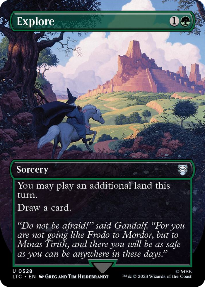 Explore (Borderless) #528 U - Commander: The Lord of the Rings: Tales of Middle-earth Pokemon card