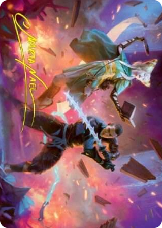 0013 Explosive Entry Art Card (Gold-Stamped Signature) S Art Series: Kamigawa: Neon Dynasty