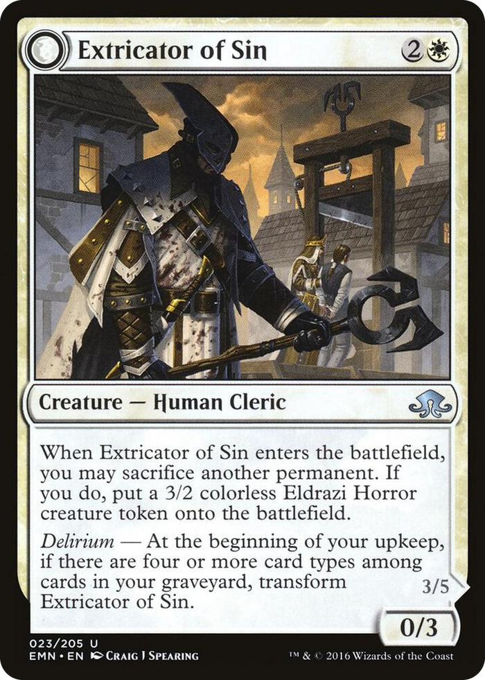 Extricator of Sin #23 U - Eldritch Moon Pokemon card