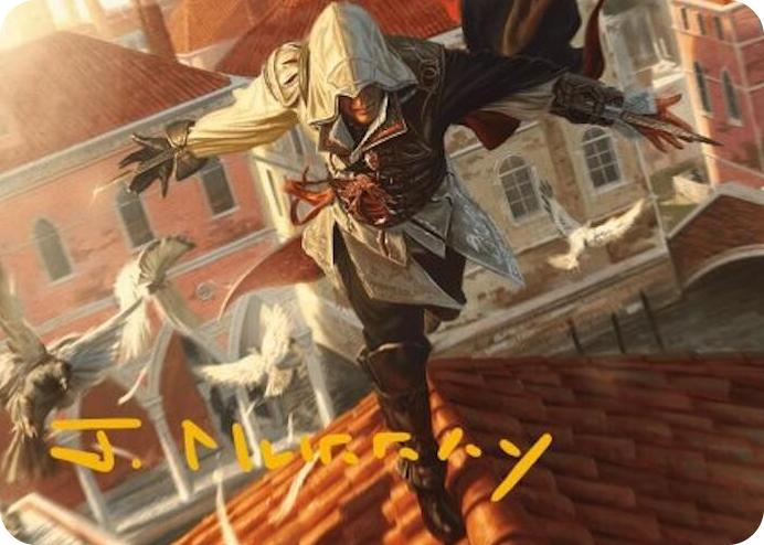 Ezio, Blade of Vengeance Art Card (Gold-Stamped Signature) #19 S - Art Series: Universes Beyond: Assassin's Creed Pokemon card