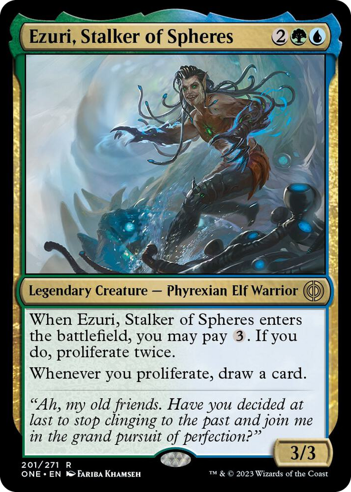 Ezuri, Stalker of Spheres #201 R - Phyrexia: All Will Be One Pokemon card