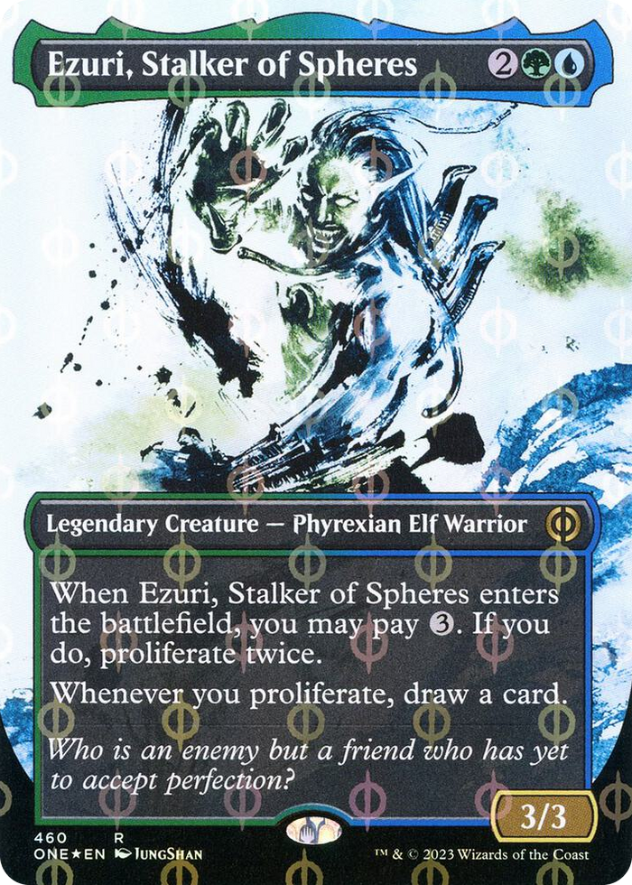 Ezuri, Stalker of Spheres (Showcase) (Step-and-Compleat Foil) #460 R - Phyrexia: All Will Be One Pokemon card