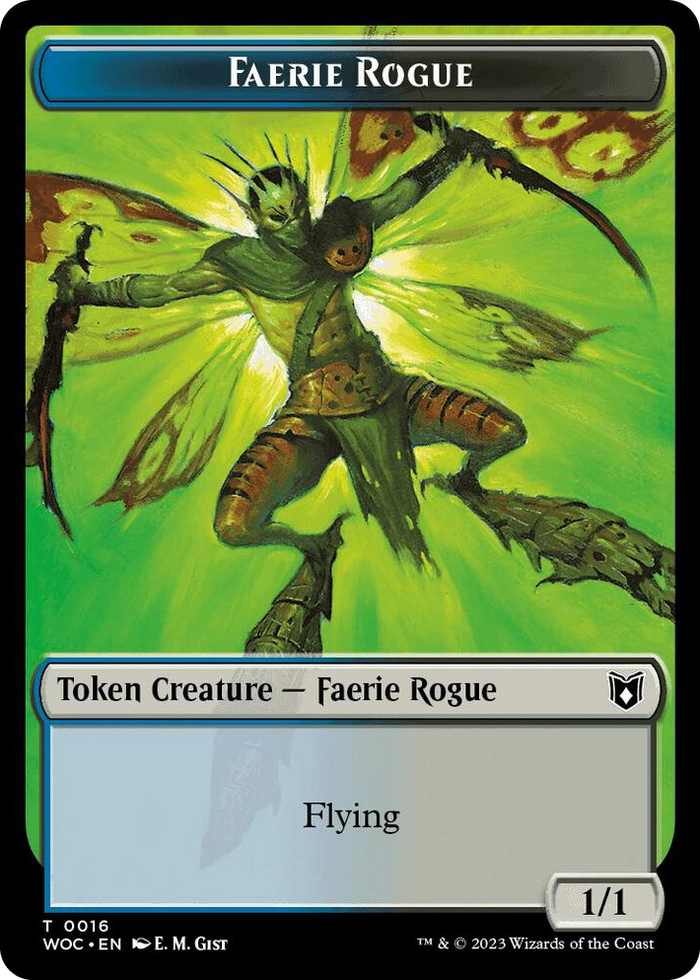 Faerie Rogue (0016) // Copy Double-Sided Token #16 T - Commander: Wilds of Eldraine Pokemon card