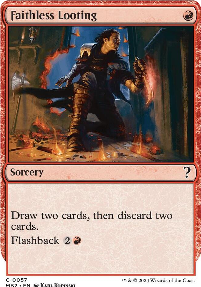 0057 Faithless Looting (White Border) C Mystery Booster 2