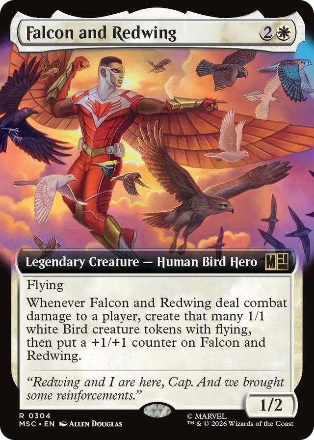 0304 Falcon and Redwing (Extended Art) R Commander: Marvel Super Heroes